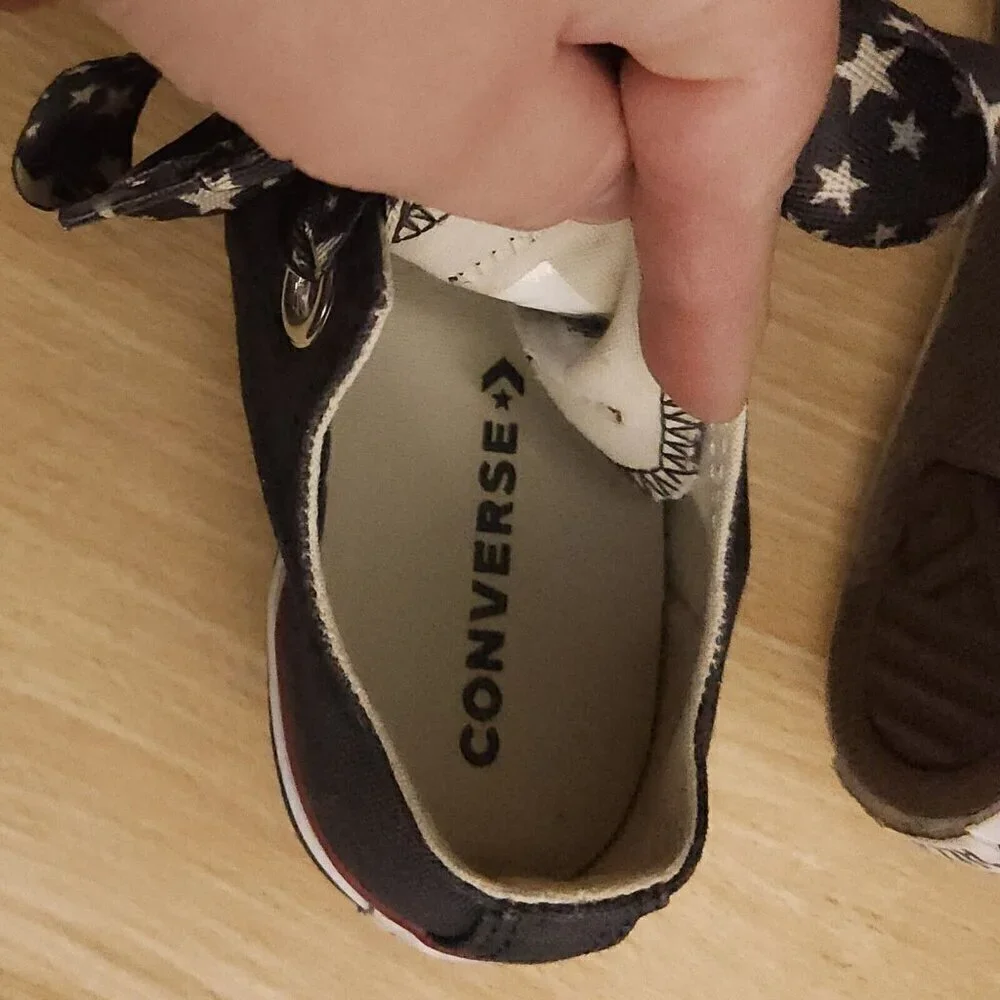 Converse Chuck Taylor Girl's Charcoal Grey Sneaker Ribbon Laces 2